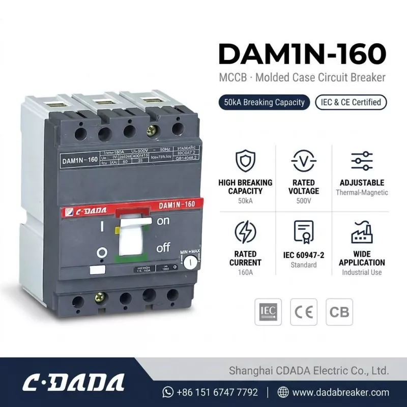 CDADA مدار شکن MCCB با ظرفیت بالا DAM1N-160 160A را منتشر کرد