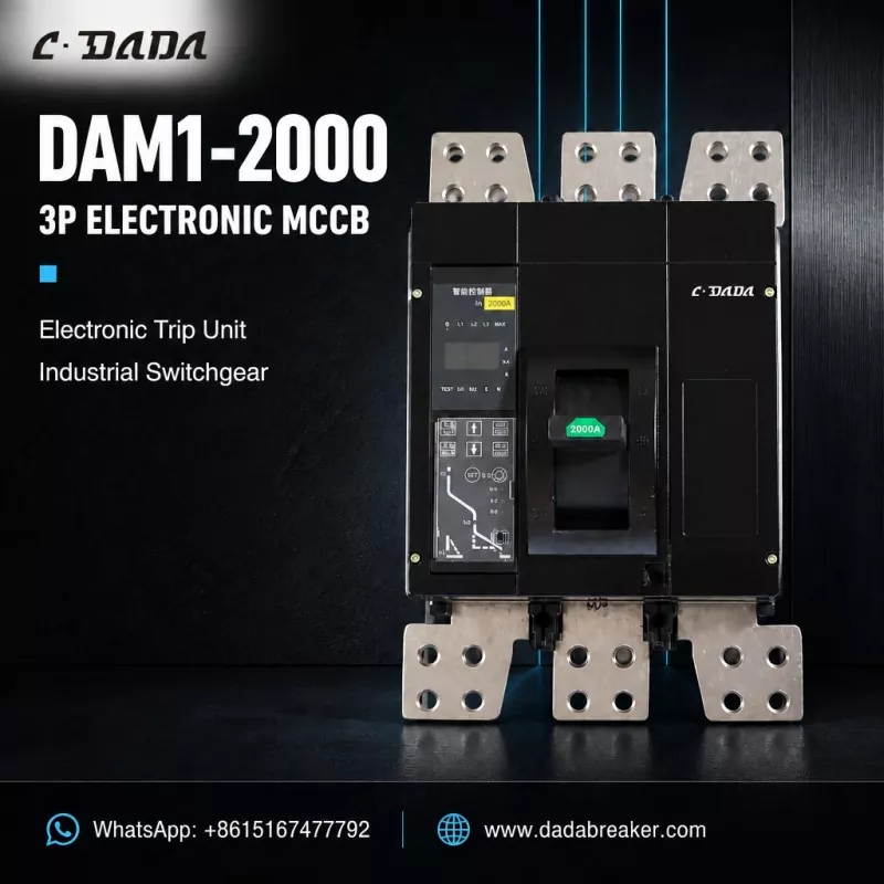 MCCB الکترونیکی 3P DAM1-2000 برای تابلوهای صنعتی | C·DADA الکتریک